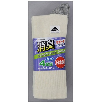 消臭サポーター先丸キナリ 4足組 福徳産業