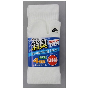 消臭サポーター指又付しろ 4足組 福徳産業