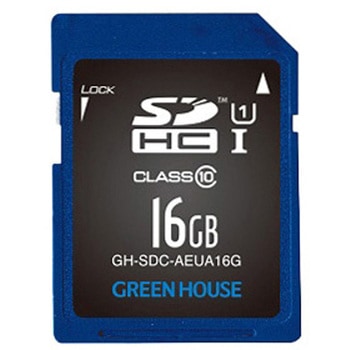 データ復旧サービス付 SDHCメモリーカード UHS-I クラス10 16GB グリーンハウス