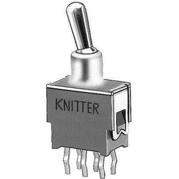 KNITTER-SWITCH トグルスイッチ， DPDT， PCB， On-On， ATE2D KNITTER-SWITCH