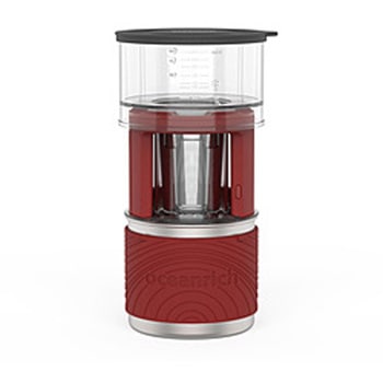 UQ-ORX7BL 360度電動回転ドリッパー・マグカップセット oceanrich X7シリーズ コーヒー/煎茶 ハイブリッドモデル Red  Red UQ-ORX7RD uniq(ユニーク)