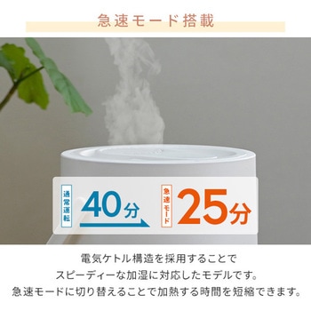 スチーム式加湿器 容量 2.8L 急速モード搭載 - YAMAZEN(山善)