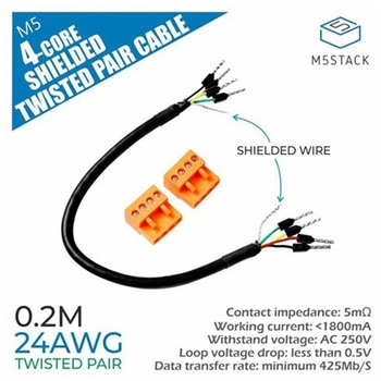 24AWG 4芯シールドツイストペアケーブル 20cm M5Stack