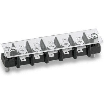 中継用ねじ式端子台 M3平小ねじ 11mmピッチ 1列 6A 250V 8極 はんだ付けラグ付き カバー付き サトーパーツ