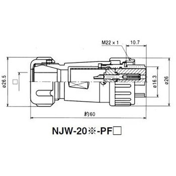NJWプラグ防水型 シェルΦ20・10極 七星科学研究所