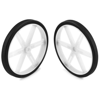 スタンダードサーボ用 90×10mmホイール 2個セット 白 - Pololu