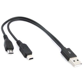 給電用USBケーブル TypeA-mini-B/micro-B同時 アズワン