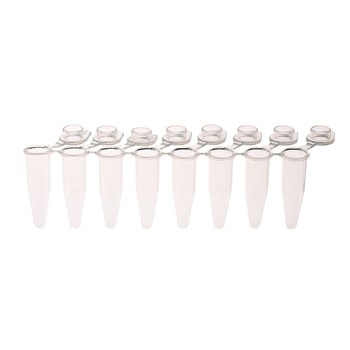PCR 8-ストリップチューブ 0.2mL 分離可能 フラットキャップ付 透明 1箱 120個入 Celltreat
