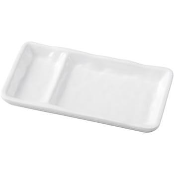 メラミン 18.7 タレ付荒打目長角皿 白グロス 福井クラフト