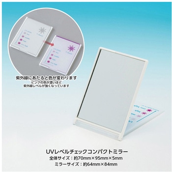 UVレベルチェック コンパクトミラー 二つ折り 堀内鏡工業