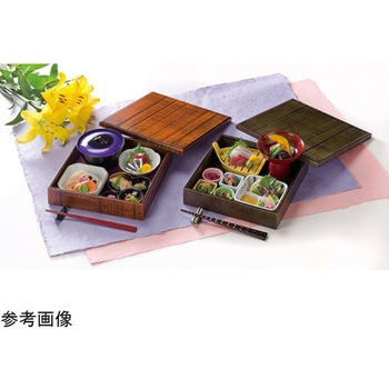 木製8.5寸 松花堂 荒彫よもぎ塗 親 福井クラフト