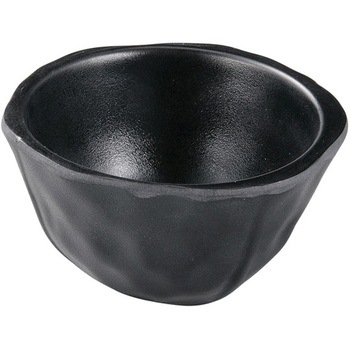 メラミン 9.2 ひねり曲り深小鉢 黒マット - 福井クラフト