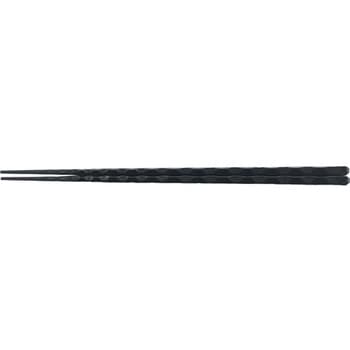 PBT23.5cm 細亀甲一刀彫箸 黒OM 福井クラフト