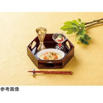 木製 8寸 六角胴張立ひさご 透溜漆 深 福井クラフト