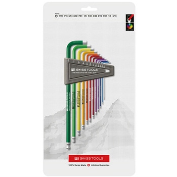 ボールロングレインボ-レンチ 台紙付 - PB SWISS TOOLS(ピービースイスツールズ)