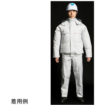 ナダレス空調服レインスーツ シルバー S ジンナイ