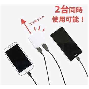 USB ACチャージャー ホワイト 2ポート1A - サンコー(電子機器)