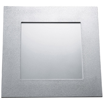 尺1 前菜炉縁盆 渕絞り銀/裏黒塗 - 福井クラフト