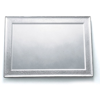 尺0 長手炉縁盆 渕絞り銀/裏黒塗 - 福井クラフト