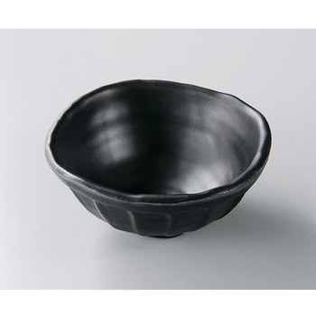 メラミン 10.9 ひねり隅丸外縦筋鉢 黒マット 福井クラフト