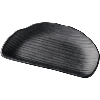 メラミン 16.4 ひねり半月内筋皿 黒マット 福井クラフト