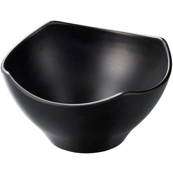 メラミン 21cm 四ッ山丸鉢 黒マット - 福井クラフト