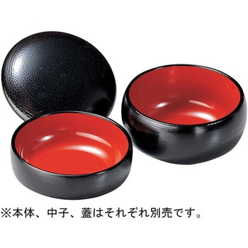 4寸 タイコ鉢 黒羽ケ目/ 蓋 福井クラフト