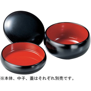 6寸 タイコ鉢 黒羽ケ目/ 蓋 福井クラフト