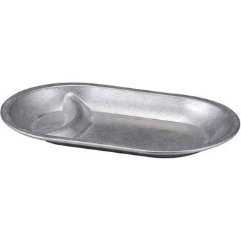 20.8cm ステンオーバル仕切皿 スモーク銀 福井クラフト
