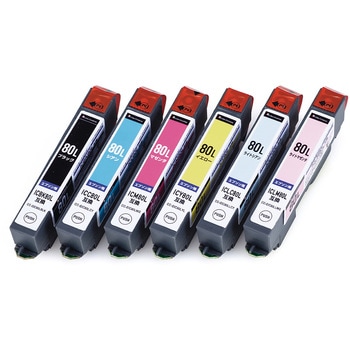インクカートリッジ 互換 エプソン EPSON カラークリエーション IC6CL80L 対応 6色セット 使い切りタイプ カラークリエーション
