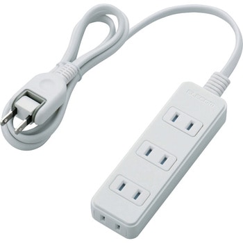 電源タップ 2P ホコリ防止シャッター付 スイングプラグ ホワイト エレコム
