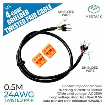 24AWG 4芯シールドツイストペアケーブル 50cm M5Stack