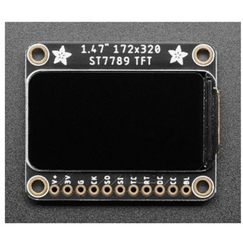 1.47インチ 320x172 角丸 カラーIPS TFTディスプレイ Adafruit