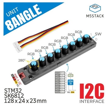 M5Stack用ポテンショメータ付き8アングルユニット M5Stack
