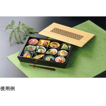 木 尺5 船型長手珍味箱膳 仕切5本1セット 黒塗 福井クラフト