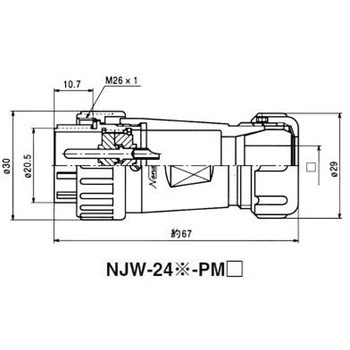 NJWプラグ防水型 シェルΦ24・16極 - 七星科学研究所