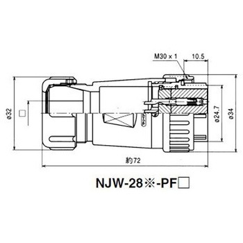 NJWプラグ防水型 シェルΦ28・24極 七星科学研究所