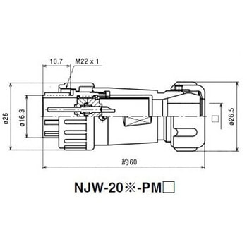 NJWプラグ防水型 シェルΦ20・2極 七星科学研究所