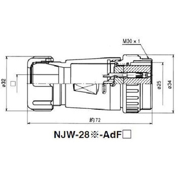 NJWアダプタ防水型 シェルΦ28・24極 七星科学研究所