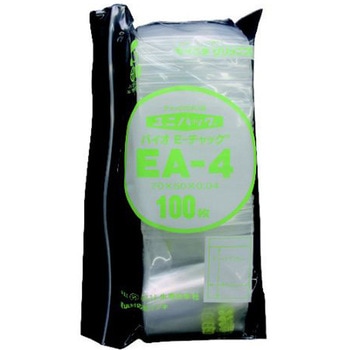 「ユニパック」バイオEチャック規格品 チャック付ポリエチレン袋 EA-4 70×50×0.04 1袋 100枚入 アズワン