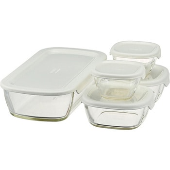 スタッキング耐熱ガラスコンテナ+ミニ角小鉢 5個×8セット入 HARIO