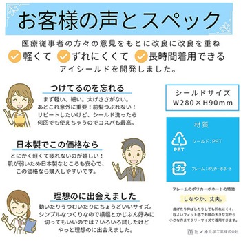 HMアイシールド 替えシールド 10枚×5セット ミノル化学工業