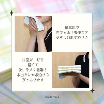 表ガーゼ裏パイル チェック柄タオル 林