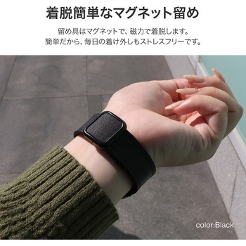Apple Watch 38/40/41mm バンド 「CORVIN」 裏面ラバーマグネットレザーバンド LEPLUS NEXT