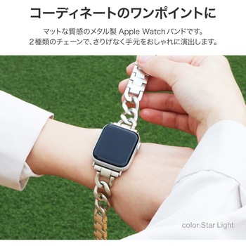 Apple Watch 38/40/41mm バンド 「CORVIN」 チェーンMIXメタルバンド LEPLUS NEXT