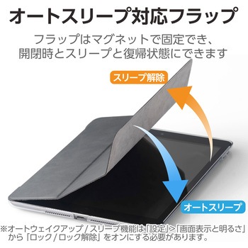 iPad 10.2インチ 第9/8/7世代 ケース レザー 手帳型 スリープ対応 マグネット 2アングル 背面クリア 超薄型 エレコム