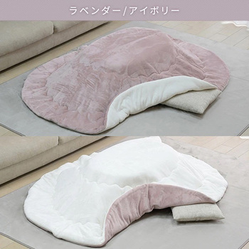 リバーシブル 洗える こたつ布団 丸型 楕円形 90×60用 フランネル調 YAMAZEN(山善)
