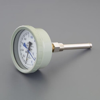 0- 100℃/0-0.6MPa 温圧計(横型) エスコ