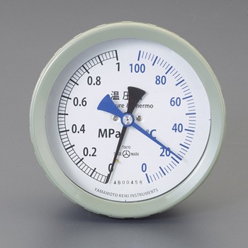 0- 100℃/0-0.6MPa 温圧計(横型) エスコ