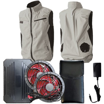 WindCare 空調服 Mサイズ ベスト、バッテリー、ファンのセット 空調ベストファンバッテリーセット05302sbt11 さくら電子 半袖